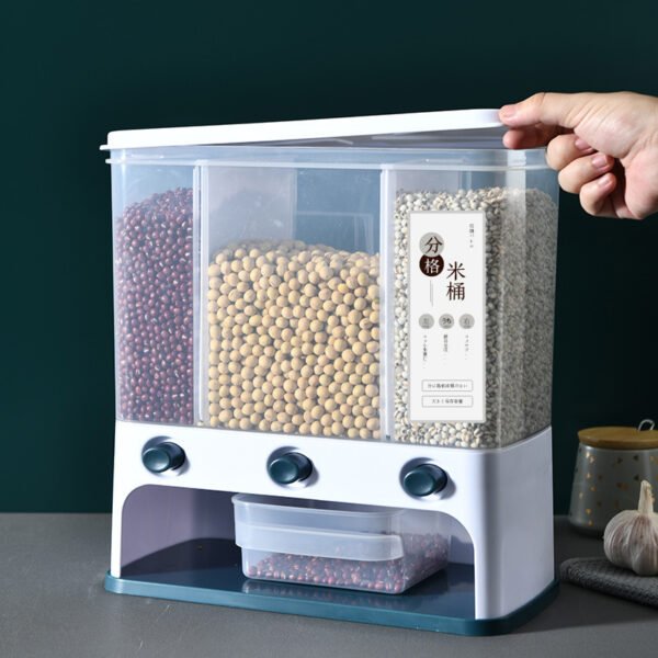 Food Storage Box Plastic Clear Container Wall-mounted Grain Storage Box for Whole Grains Kitchen Storage Container - Image 3