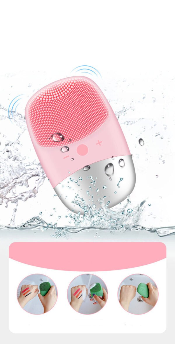 Mini Silicone Electric Face Cleansing Brush Electric Facial Cleanser Facial Cleansing Brush Skin Massager Skin Care Tools - Image 4