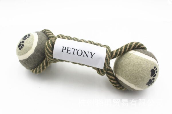 Pet Dumbbell Rope Tennis Ball Chew Toys Teeth Cleaning - Image 3