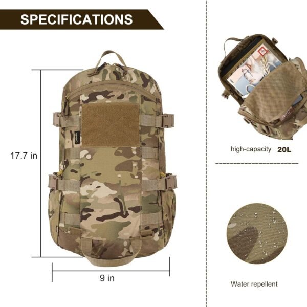 Tactical Backpack Men Military Assault Pack Outdoor Hiking Rucksack - Image 4