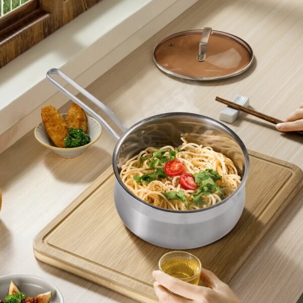 WANGYUANJI Non-Stick Stainless Steel Saucepan With Lid, 2.85QT Small Soup Pot For All Stoves, Oven Save, Dishwasher Safe - Image 6